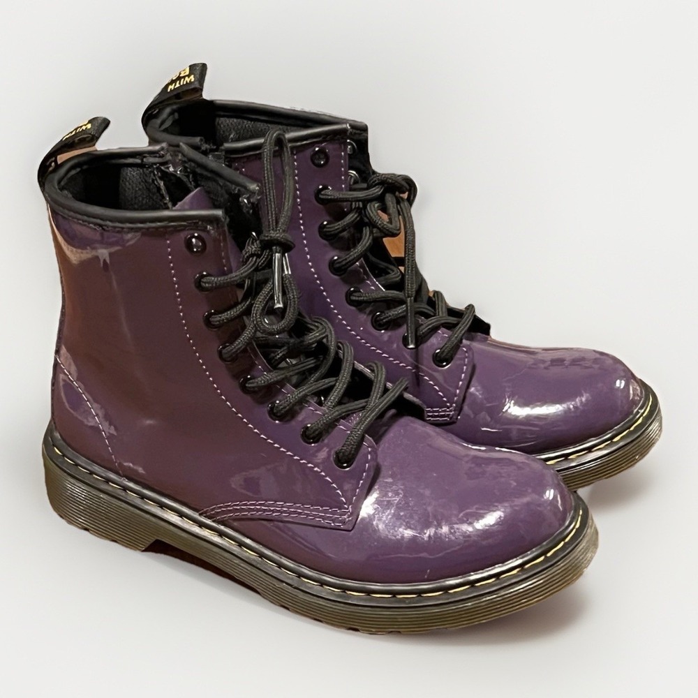Dr Martens 1460 Y‎ Purple Youth Combat Boots Air Wair Docs Martins Girls Size 3